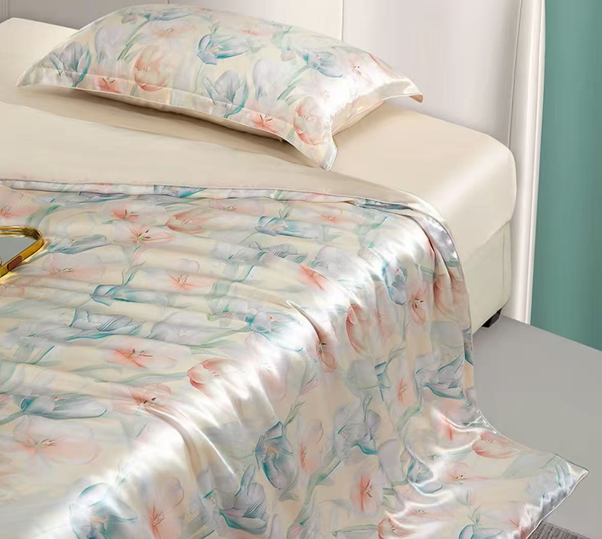 水彩フラワー シルク寝装 3